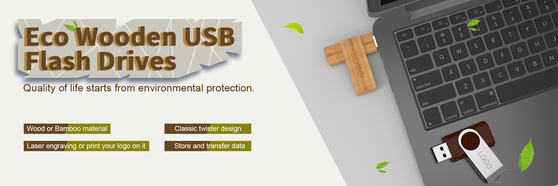 Wooden USB flash drives